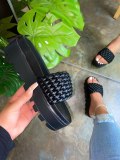 Women's Fashion Thick-Soled Flat Woven Indoor Slippers Slides