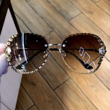 Women Vintage Rhinestone Bling Sunglasses Shade 06273