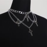 Punk Hollow Cross Neck Chains Necklaces fb101223