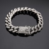 Hip Hop Men Iced Out Rhinestones Chain Bling Tennis Charm Bracelets P393104