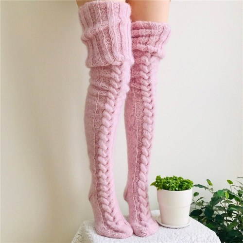 Women Wool Casual Warm Fluffy Over Keen Socks FX9W00112F