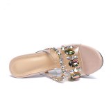 Fashion Crystal Diamond Slides Clear PVC Transparent Slippers 0089-910