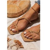 New Women's Slippers Open Toe Flat Sandals Slides H06677