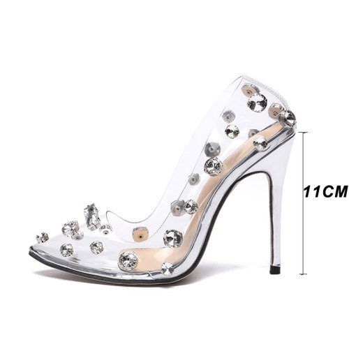 Kcenid Stiletto Pointed Toe High Heels Crystal Wedding Party Shoes 0056-34