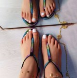 New Women's Flat Sandals Open Toe Rhinestone Slides H01627