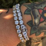 Hip Hop Men Iced Out Rhinestones Chain Bling Tennis Charm Bracelets P393104