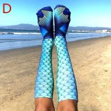 Summer Fashion Mermaid Unicorn Print Knee High Socks FB8W25768D