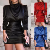 Women Sexy Slim Fit O-neck Slim Mini Dresses 1002637a
