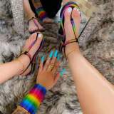 New Women's Flat Sandals Open Toe Rhinestone Slides H01627