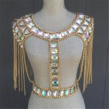 Sexy Bling Metal Body Chest chain Crop Tops YX97889