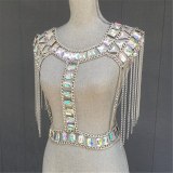 Sexy Bling Metal Body Chest chain Crop Tops YX97889