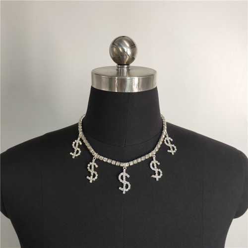 Fashion Dollar Diamond Necklace Necklaces fb204455