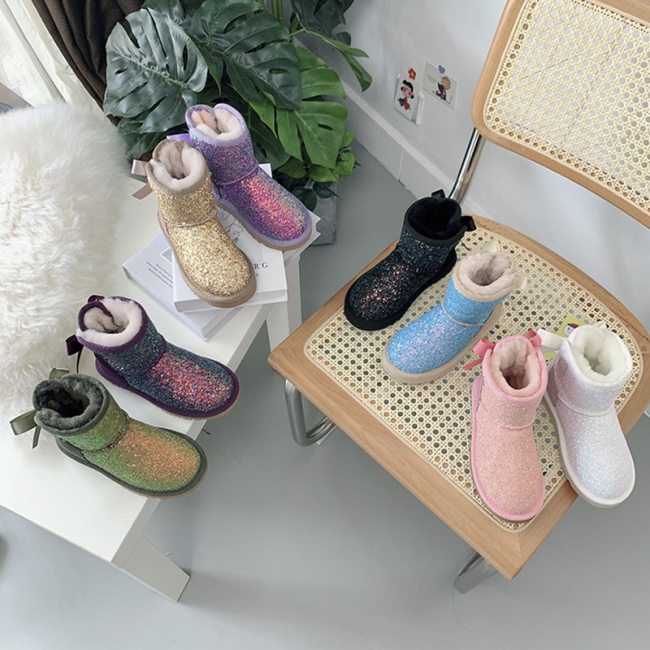 New Children's Snow Boots Winter Warm Boots With Paillette