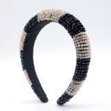 Women Fashion Handmade Bead Rhinestone Wide Headbands hb20213