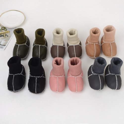 Baby Wool Integrated Baby Step Boots Soft Sole Newborn Socks