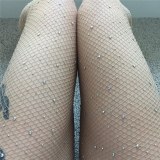 Women Diamond Sexy Tights Transparent Fishnet Stockings P1730898109