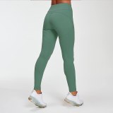 Women Solid High Elastic Waist Yoga Pants ZC240112
