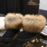 Women Winter Warm Faux Fox Fur Snow Boots 588899