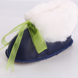 New Style Baby Snow Boots Girls Boys Winter Sheep Leather Shoes