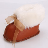New Style Baby Snow Boots Girls Boys Winter Sheep Leather Shoes
