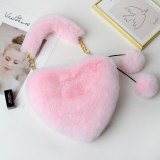 Faux Fur Cute Messenger Bags Clutch Winter Soft Plush Ladies Handbags 03647