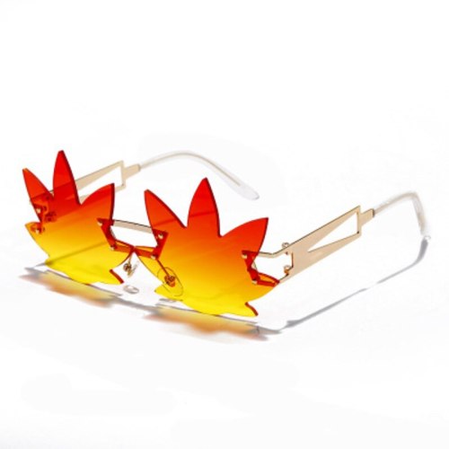 Fashion Large Frame Maple Leaves Sunglasses 711627