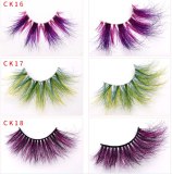 Colored Mink Eyelashes 25mm Lashes Fluffy Messy 3D Mink fake Lashes