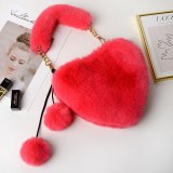 Faux Fur Cute Messenger Bags Clutch Winter Soft Plush Ladies Handbags 03647
