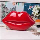 Sexy Lips Acrylic Messenger Bag Clutch Chains Handbags