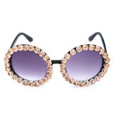 Rhinestone Female Trendy Gradient Suglasses GV100516