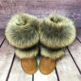 Fashion Big Faux Fox Fur Women Snow Boots 582536MK