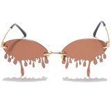 Women New Vintage Unique Tears Shape Steampunk Sunglasses 533041