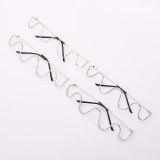 Futuristic Rhinestone Glasses Female Party Festival Thin Wire Glasses s205667