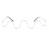 Futuristic Rhinestone Glasses Female Party Festival Thin Wire Glasses s205667