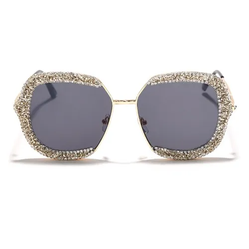 Women Oversized Diamond Sqaure Shades Sunglasses 94859