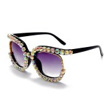 Oversized Women Cat Eye Rhinestone Sunglasses 905162