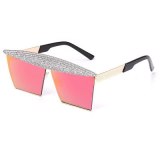 Retro Large Frame Rhinstone Square Sunglasses 781021