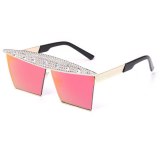 New Colorful Large Frame Rhinstone Metal Square Sunglasses 781021