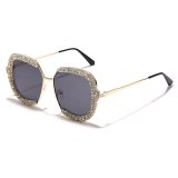 Women Oversized Diamond Sqaure Shades Sunglasses 94859