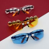Crystal Rhinestone Unique Transparent Sunglasses B73849