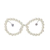 Women Pearl  Metal Round Frame Classic Desige Sunglasses 40112