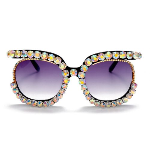 Oversized Women Cat Eye Rhinestone Sunglasses 905162