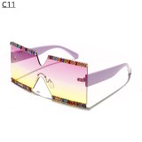 Mix Diamond Design Big Frame Oversized Sunglasses 1791021