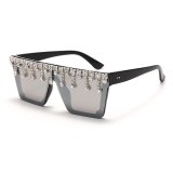 Handmade Diamond Square Frame Sunglasses 20395106
