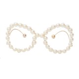 Women Pearl  Metal Round Frame Classic Desige Sunglasses 40112