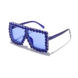 Children Oversized Frame Diamond Square Sunglasses 907081