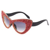 Ladies Oversized Cat Eye Diamond Sunglasses 710617