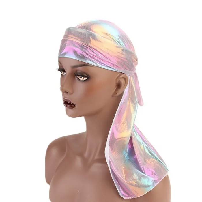 Men Women Silk Laser Turban Polyester Durag Durags TJM-0516J