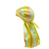 Shiny Men Silky Durag Sparkled Pirate Hat Print Hair Durags CW-DU-rag00213