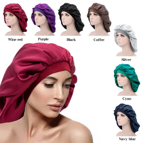 Elastic Wide Satin Bonnet Bonnets